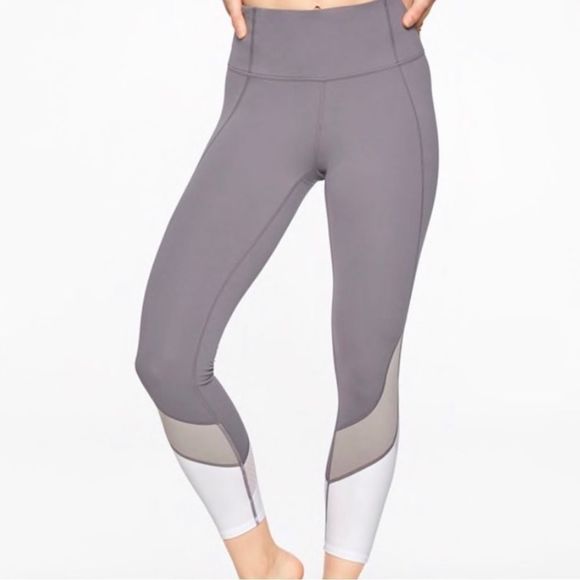 Athleta Color Block Salutation 7/8 Tights size Small - Picture 1 of 6